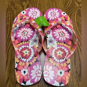 Vera Bradley Flip Flops Sandals Pixie Blooms - Size M NWT